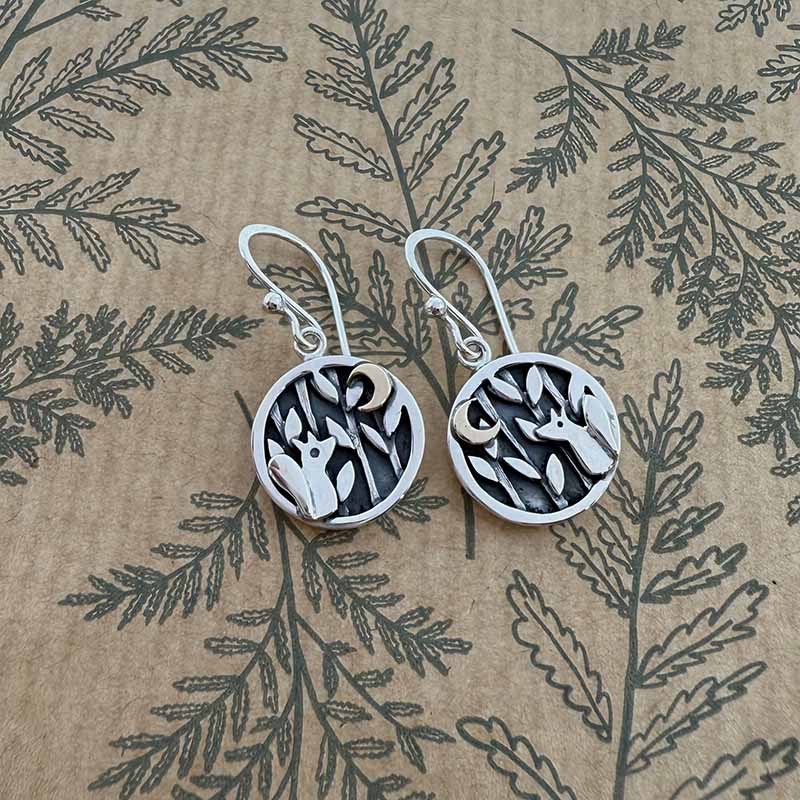 Fox and Moon Earrings - DTFM - Image 2
