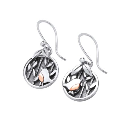 Robin drop earrings in woodland