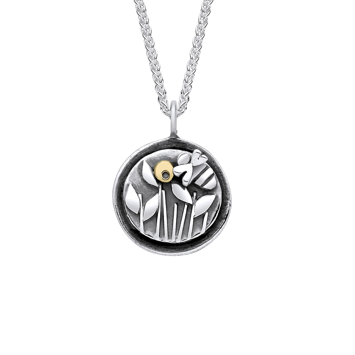 Bee and Meadow Silver Necklace - EMD3S