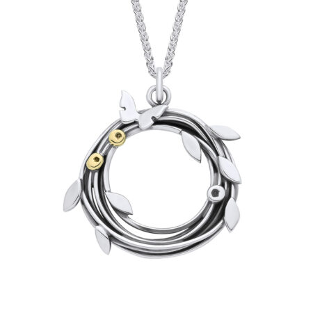 Butterfly and Meadow Woven Silver Necklace - EMD1