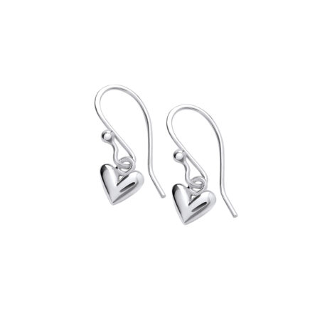 Silver Heart Drop Earrings - SCH