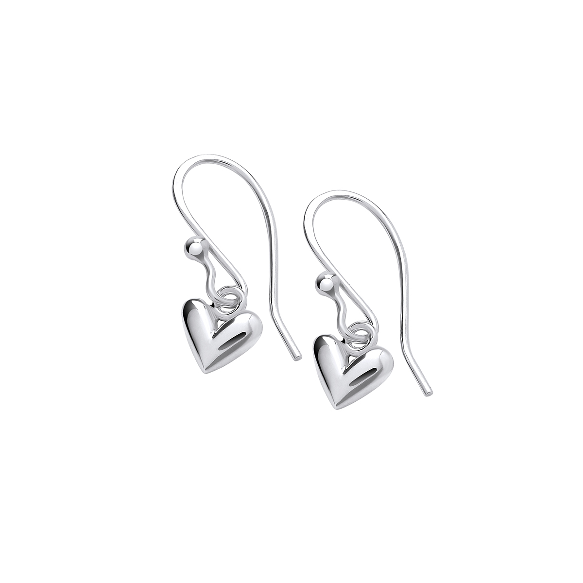 Silver Heart Drop Earrings - SCH