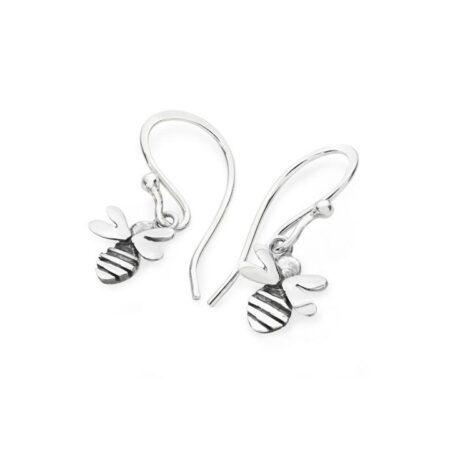 Silver Bee Drop Earrings - DBUNS