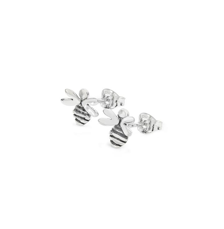 Silver Bee Stud Earrings - SBUNS