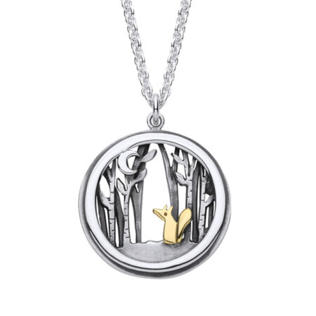Fox and Moon Woodland Necklace - EFOX2