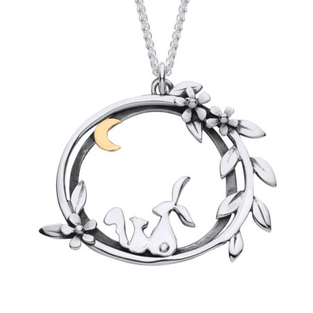 Hare and Squirrel Moonlight Friends Necklace - ESQ1